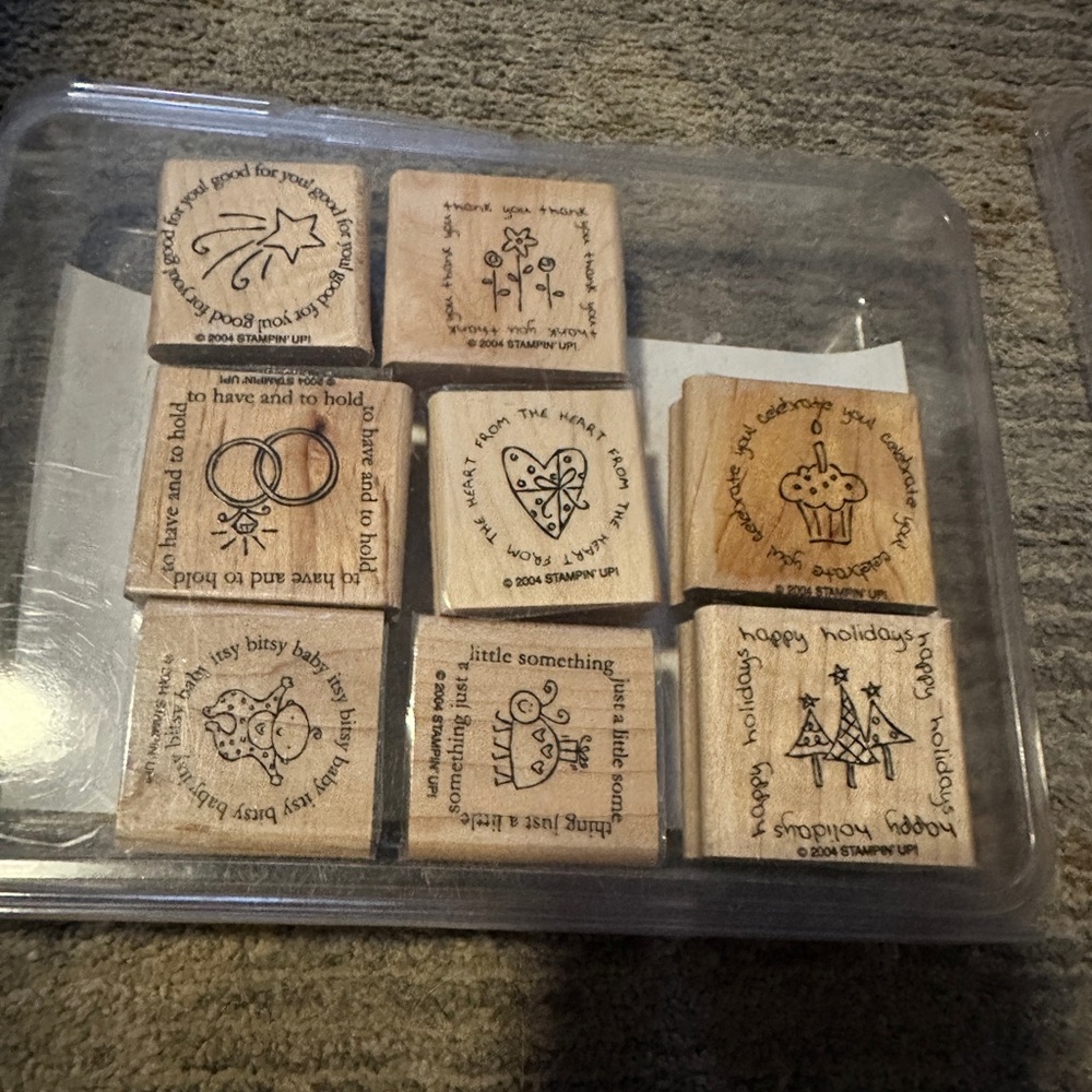Stampin Up Lot Wood Mount Rubber Stamp Sets NEW Unused 2002-2005 - Picture 6 of 9